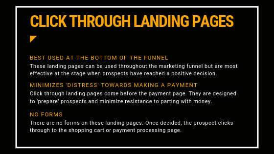 Click through landing pages: A summary of key points