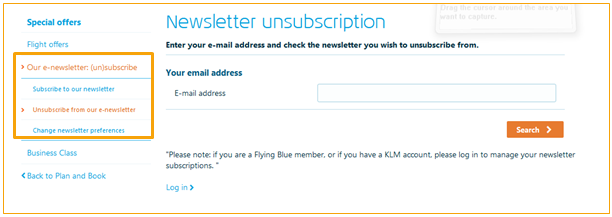 Landing page ideas: Create an unsubscribe page