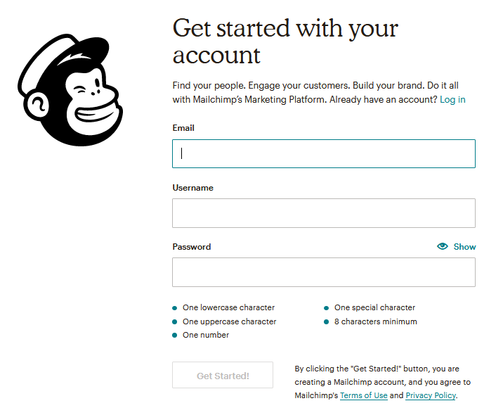 Landing page ideas: Create a sign up page