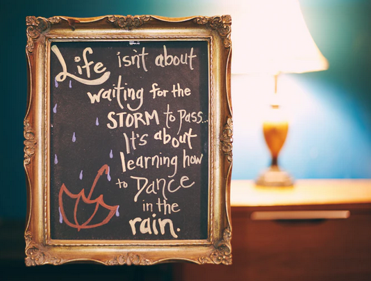 Image shows a quote in a frame