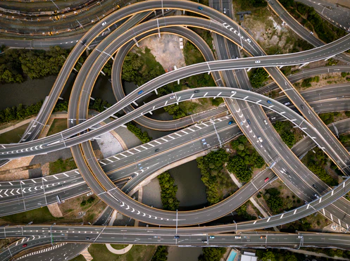 The image shows complicated roads to depict how the customer purchase journey isn't all that simple. It isn't even linear.