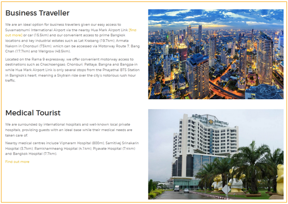 Examples of effective hotel copywriting: Back up bold claims with relevant facts or figures.